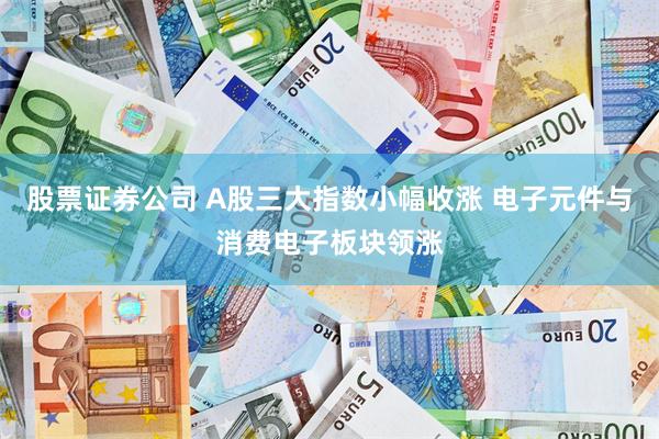 股票证券公司 A股三大指数小幅收涨 电子元件与消费电子板块领涨